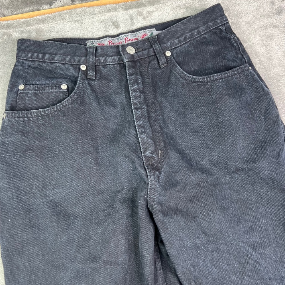 Boom Boom High Rise Mom Jeans Womens 15/16 Black Solid 100% Cotton Denim Vintage - Picture 4 of 15